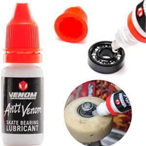 Venom Skateboards Bearing Lubricant Oil Speed Cream - Skateboard Accessories Oil lubricant for Skate Bearings - 10ml - Works with Skate boards, Scooter Bearings, Roller Skates, Longboards etc