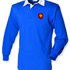 Super Lemon France French Adults Long Sleeve Rugby Exclusive Retro Vintage Mens Womens Unisex Blue Shirt, Great for Any French France Rugby Fans for 6 Nations and World Cup