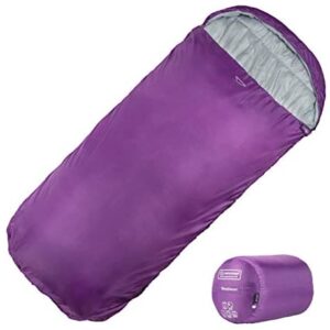 XL Sleeping Bag by Highlander – Extra Large Pod Design perfect for Camping, Sleepovers and Festivals – Lightweight Single Bags suitable for Adults & Juniors -The Sleephaven, Azure, Black & Grape Juice
