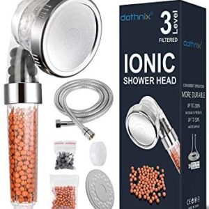 Shower Head,Dothnix Ionic Shower Head with Hose High Pressure,3 Modes Adjustable Filter Shower Head for Hard Water Low Water Pressure,Contains Additional Replaceable Stone