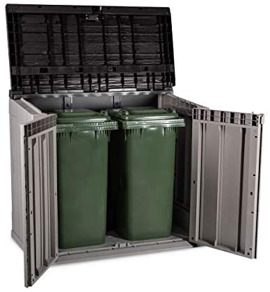 Toomax Storaway 842L Outdoor Plastic Storage Shed Box - Grey and Black - 130 x 75 x 110 cm - Image 6