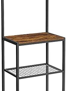 VASAGLE ALINRU Kitchen Baker's Rack, Microwave Oven Stand with Storage Shelves, and 12 Hooks, Industrial, 23.6 x 15.7 x 54.3 Inches, Rustic Brown and Black UKKS021B01