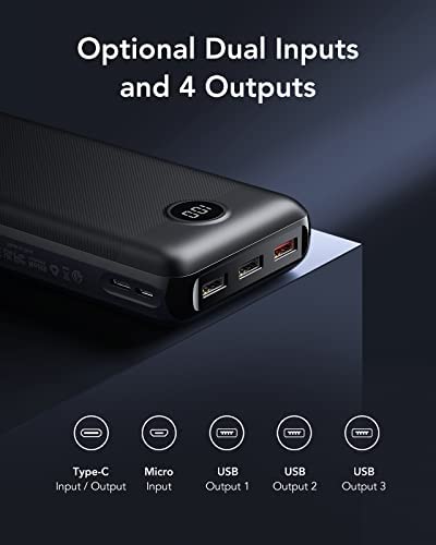 VEGER 30000mAh Power Bank with Led Display, Quick Charge 20W PD 18W QC 3.0 USB C Battery Pack Portable Charger with 4 Outputs & 2 Inputs Compatible with Smart Phones, Tablet and More. - Image 4