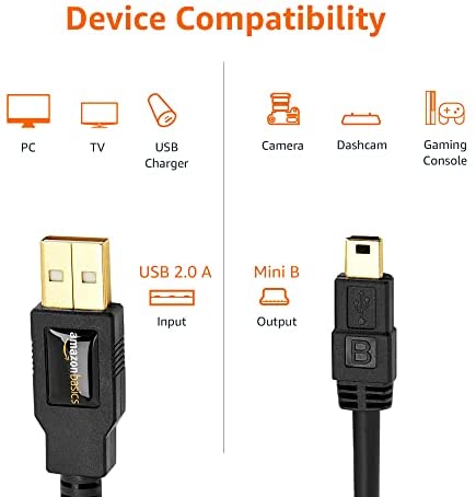 Amazon Basics USB 2.0 A-Male to Mini-B Cable 1.8 m / 6 Feet - Image 3