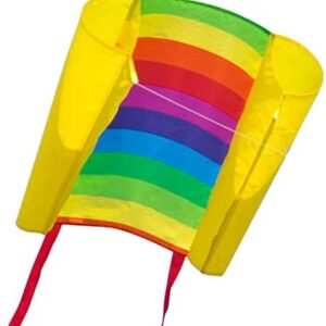 MIC CIM single line kite for children from the age of 3 up - Beach Kite Rainbow – 29x18,5 inches - incl. 40m kite line and tails
