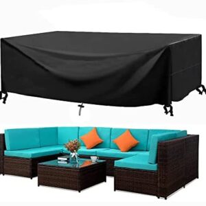 SIRUITON Patio Furniture Cover Waterproof Oxford Polyester Outdoor Garden Table and Chair Waterproof Protection Cover(250x250x90cm)