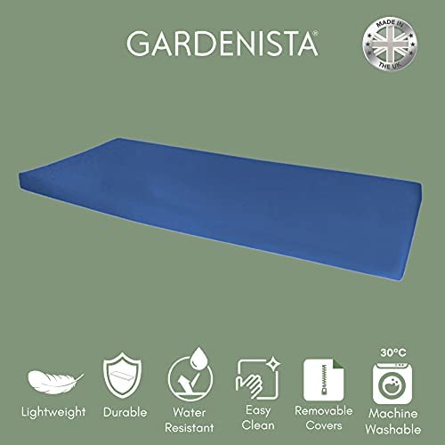 Gardenista Garden Bench Patio Pad | Bench Furniture Outdoor 2 Seater Cushion | Water Resistant Material | Comfortable Durable and Lightweight (Blue) - Image 3