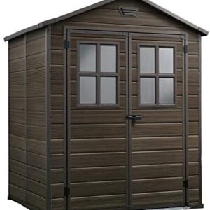 Keter Scala Outdoor Garden Storage Shed, Brown, 6 x 5 ft