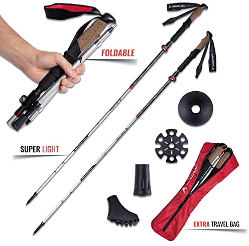 ATACAMA 2 Lightweight Aluminium and Carbon Hiking Stick with Cork Handle - Foldable Collapsible Trekking Poles Pole - Nordic Walking Poles for Hiking - Walking Sticks For Hiking - Walking Poles Women - Image 8