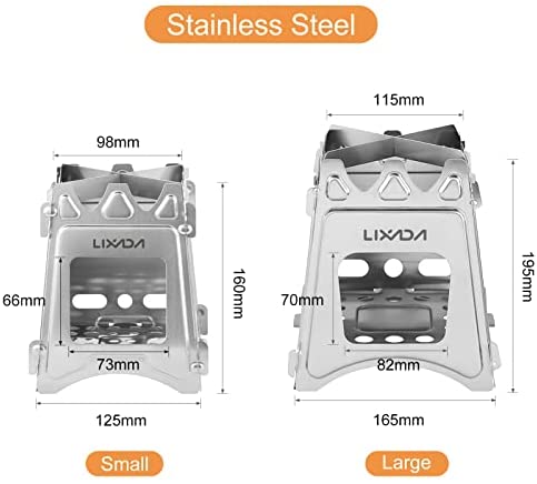 Lixada Camping Wood Stove Portable Wood Burning Stove Lightweight Alcohol Stove for Outdoor Cooking Backpacking Hiking Traveling (Titanium/Stainless Steel) - Image 6