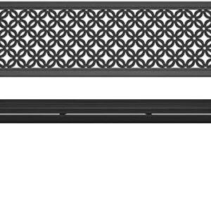 Grand patio Garden Bench, Outdoor Bench with Anti-Rust Steel Metal Frame, Stamped Pattern, Choice of Colours, Suitable for Indoor, Outdoor, Patio, Park (Black Walnut)