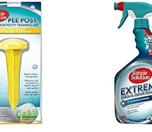 Simple Solution Pee Post | Outdoor Dog Training Aid | Pheromone Infused Dog Pee Post & Extreme Pet Stain and Odour Remover, 945ml