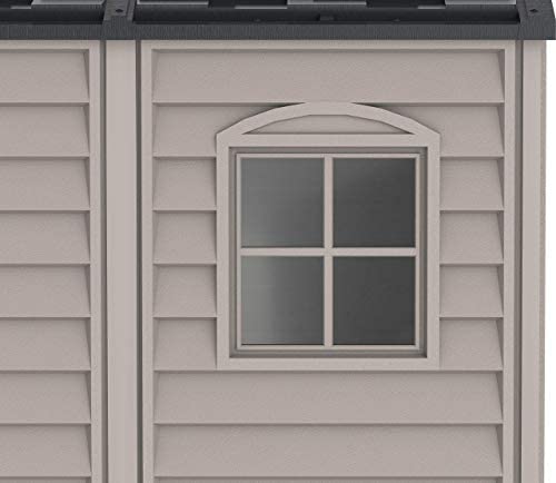 Duramax StoreMate 6' x 6' PLUS Plastic Garden Shed with Plastic Floor & Fixed Window - Anthracite & Adobe - 15 Years Warranty - Image 7