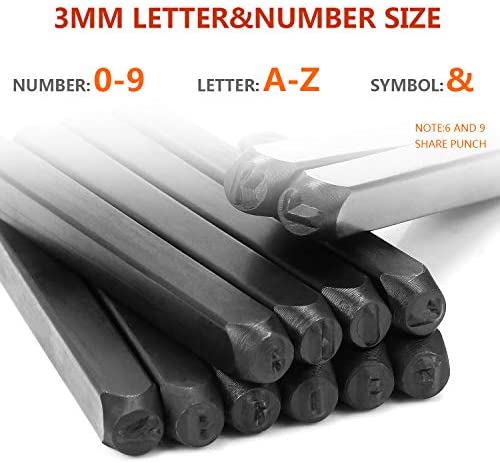 WiMas 36PCS Universal Letter and Number Stamp Set, Letter Alphabet A-Z Number 0-9 and Symbol & Metal Punch Stamps 3mm - Image 5