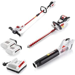 Vitinni Ultimate Cordless Garden Power Tool Kit, Grass Strimmer, Hedge Trimmer, Leaf Blower 2 x 40V High Power Batteries and Fast Charger