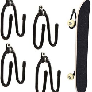 KKSTY 4 Pack Skateboard Wall Mount, Adjustable Skateboard Wall Hanger Rack Storage Display with Screw
