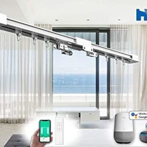 HC-SMART-HOME 3-Meter DIY Smart Electric Curtain Tracks HT700BS - Remote control motorized drape rails, Work with mobile apps, Alexa, Google Home, DIY up to 300 cm (118")