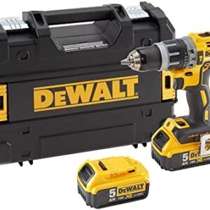 DEWALT DCD796P2-GB DCD796P2 Combi Drill 18V XR Brushless Compact Lithium-Ion (2 x 5.0Ah Batteries), 18 V, Yellow/Black, One size