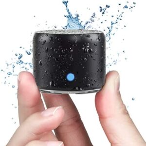 Travel Case Packed, EWA A106 Pro Wireless Mini Bluetooth Speaker with Custom Bass Radiator. IP67 Waterproof, Small But Loud, Portable Speakers for Car, Bike, Outdoors, Shower (Black)