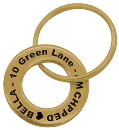 Personalised Engraved Pet Disc Dog ID Tag Brass Washer Tags with Free Engraving (20mm Single)