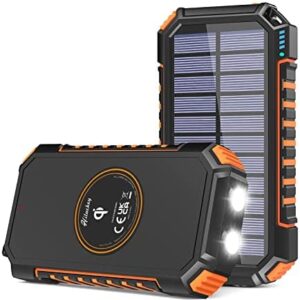 Solar Charger 26800mAh Power Bank - Hiluckey Wireless Portable Charger 3A USB C Fast Charging External Battery Pack for Cell Phone Tablets