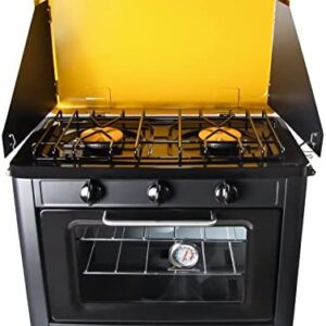 DOMINOX Camping Gas Stove Portable Camp Oven Outdoor Propane Burner Cooker Set Accessories (Propane Not Included)