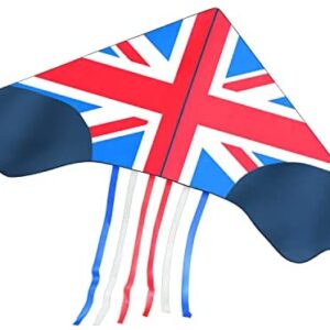 Stoie's Union Jack pattern kite for Kids and Adults–1.6M Wide–100 Meter String–Built to Last-Huge delta kite for family fun