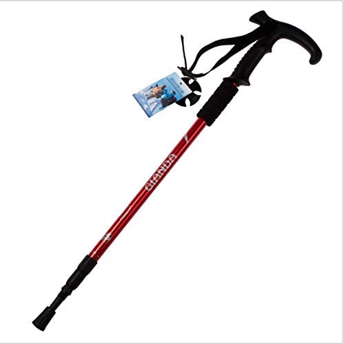 Hikehobby® 65CM to 135CM Antishock With Handle Trekking Walking Hiking Stick Pole (black)