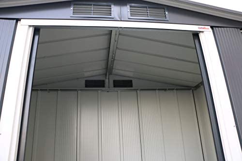 Duramax ECO 6' x 4' Hot-Dipped Galvanized Metal Garden Shed - Anthracite with Off-White Trimmings - 15 Years Warranty - Image 9