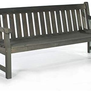 BrackenStyle Darwin Park Bench – Durable Heavy Duty Garden Seat – Suitable for 4 People 183cm Length (Dark Grey)