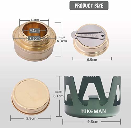 Hikeman Spirit Burner Lightweight Backpacking - Brass Ultra-Light Alcohol Stove For Hiking, Camping, BBQ, Picnic, Outdoor To Boil Water, Make Coffee, Cooking, Portable Meths Burner (black) - Image 2