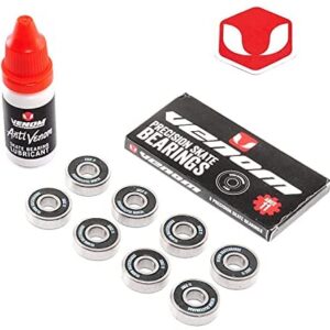Venom Skateboards & Bones Reds Swiss Ceramic ABEC11 Skate 608 Bearings includes Venom Bearing Lubricant/Oil Gift Pack for Skateboard/Longboard/Crusier/Scooter/Roller/Quad/Inline Skate/Derby