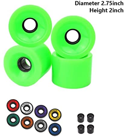 lerwliop Skateboard Wheels Bearings Longboard Washers Kit Park Board Replacement Parts Longboarding Repair Accessories, Green - Image 5