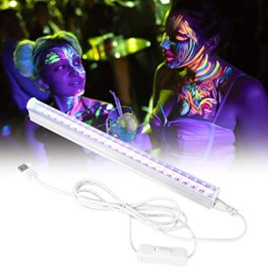 Topwor UV LED Black Light Fixtures, 6W 24LED Portable Black Light Lamp UV Purple LED Fixture for UV Poster, Ultraviolet Curing, Authentication Currency, Stain Detector or DJ Party 1PC