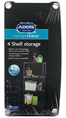 Addis 516571 4 Shelf Storage, Black, 12" - Image 4