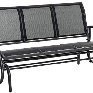 Outsunny 3-Seat Glider Rocking Chair for 3 People Garden Bench Patio Furniture Metal Frame