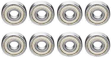 eBoot 608 ZZ Skateboard Bearings Longboard Roller Skate Bearings 608 Ball bearings, Double Shielded, Silver, 8 Pack - Image 2
