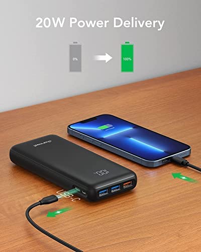 Charmast Power Bank with Led Display 23800mAh Quick Charge 3.0 PD 20W USB C Battery Pack Power Delivery Portable Charger Compatible with Smartphones Tablets and More - Image 3