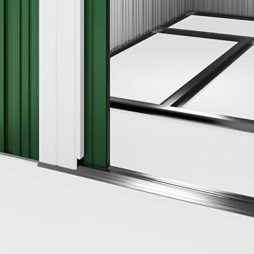 Deuba tool shed green made of metal 185 x 108 tool shed with ventilation and sliding door - Image 6
