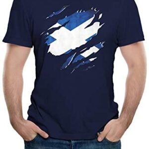 Reality Glitch Men's Torn Scotland Flag Scottish Gift T-Shirt