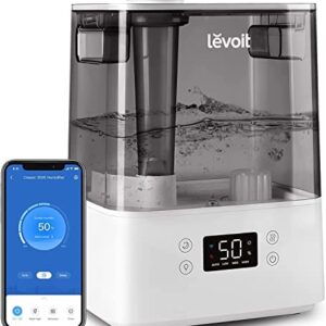 LEVOIT 6L Top-Fill Humidifiers for Bedroom & Large Home| Quiet Cool Humidifier for Baby Nursery & Plants| Advanced Humidity Sensor, 26W Save Energy, Alexa Enabled, Auto Shut-Off, Up to 60H for 47㎡