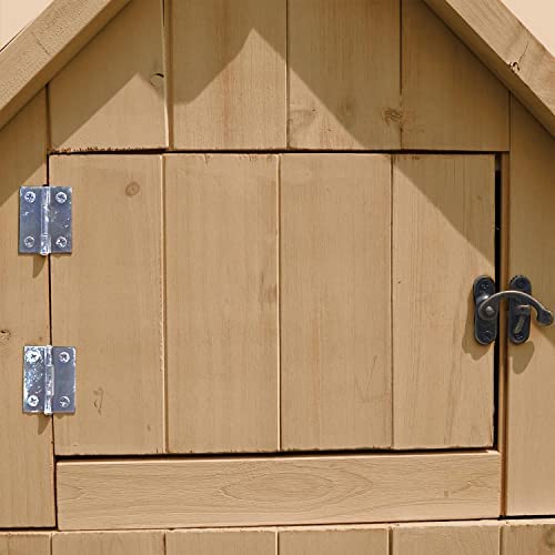 AIRWAVE Outdoor Bideford Garden Wooden Storage Cabinet/Tool Shed H179 x W77 X D54cm (Natural) - Image 5