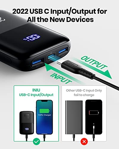 INIU Power Bank, 22.5W Fast Charging 10000mAh USB C Input/Output Portable Charger, PD3.0 QC4.0 Mini Portable Battery Bank USB C with Holder for iPhone 13 12 Pro Max Samsung S21 iPad Pro AirPods etc. - Image 3