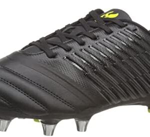 Canterbury Men's CCC Stampede 3.0 SG Rugby Boots, Durable Upper & Reinforced Toe Scuff-Resistance, 8 Metal Studs, Made for Forwards, Black, Size