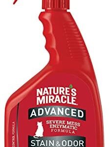 Nature's Miracle P-96992 Advanced Stain and Odor Eliminator Cat, For Severe Cat Messes, Updated Formula,32 Oz Spray