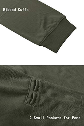 KEFITEVD Long Sleeve Polo Shirts for Men Casual Gofl Work Tops Button Down Army Fishing T-Shirt with Zip Pocket - Image 5