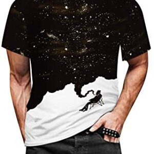 UK Stock Mens Clothing Sale Clearance Men Women Spring Summer Casual Slim 3D Printed Short Sleeve T Shirt Top Blouse Gentleman Warm Men Polo Rugby Shirts Patchwork Tops UK Size S-XXXXXXXL