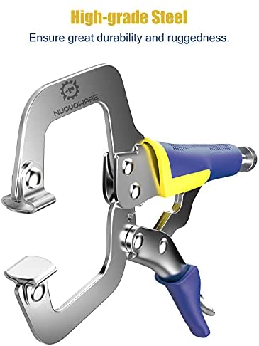 Nuovoware Premium Face Clamp, Locking C Clamp 3 Pack 17.5cm with Swivel Pads, Metal Pocket Hole Clamp Locking Plier Table & Tool Vise Grip for DIY Woodworking, Welding, Cabinetry, Pocket Hole Joinery - Image 7