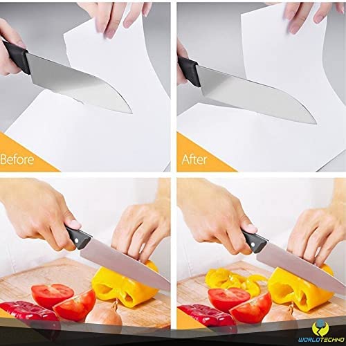 World Techno 3-Stage Knife Sharpener for Sharpening Kitchen Knives - Ergonomic Design with Strong Base Grip - Manual Knife Sharpening Tool to Repair, Restore and Polish Blades - Image 7