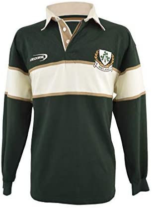 Ireland Bottle/Natural 3 Shamrock Long Sleeve Rugby Shirt